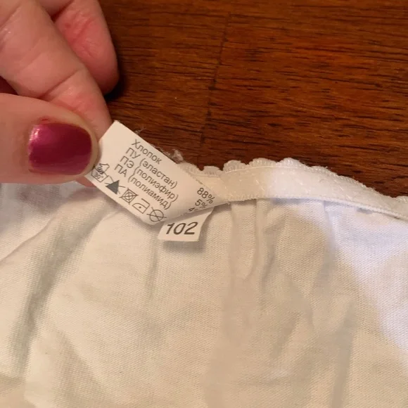 Elegant White Lace Women's Panties from Europe, new, cotton, no tags, size M